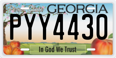 GA license plate PYY4430