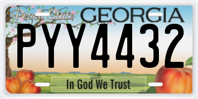 GA license plate PYY4432