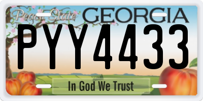 GA license plate PYY4433