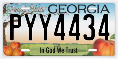 GA license plate PYY4434