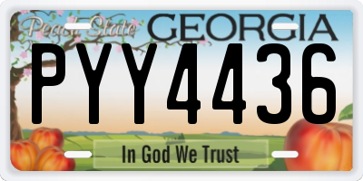 GA license plate PYY4436