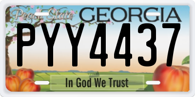 GA license plate PYY4437