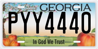 GA license plate PYY4440