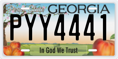 GA license plate PYY4441