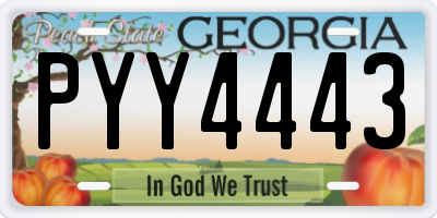 GA license plate PYY4443