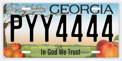 GA license plate PYY4444