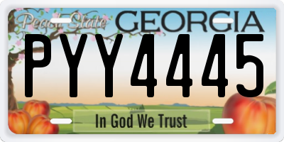 GA license plate PYY4445
