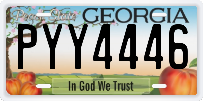 GA license plate PYY4446