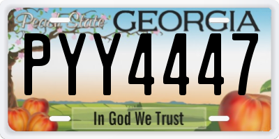 GA license plate PYY4447