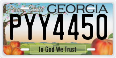 GA license plate PYY4450