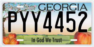 GA license plate PYY4452