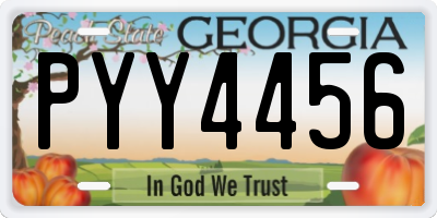 GA license plate PYY4456
