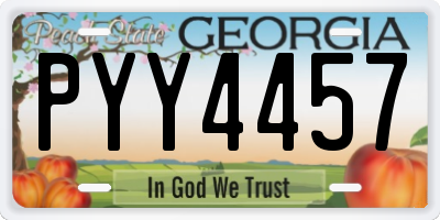 GA license plate PYY4457