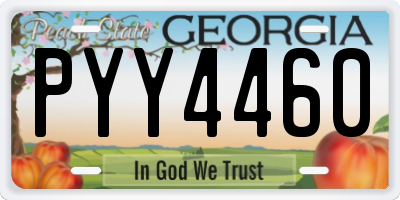 GA license plate PYY4460