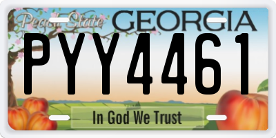 GA license plate PYY4461
