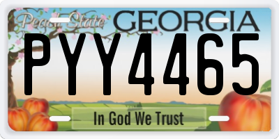 GA license plate PYY4465