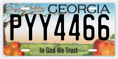 GA license plate PYY4466