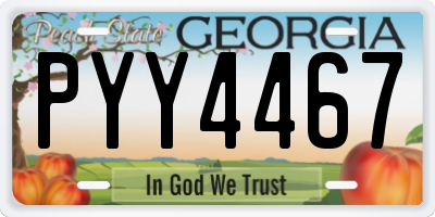 GA license plate PYY4467