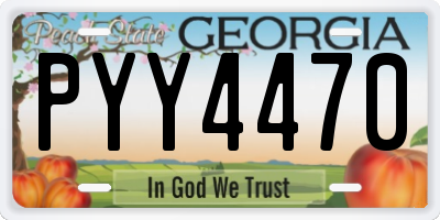 GA license plate PYY4470