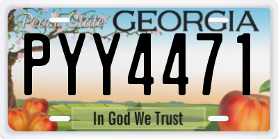 GA license plate PYY4471