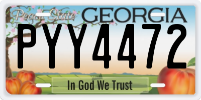 GA license plate PYY4472