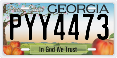 GA license plate PYY4473