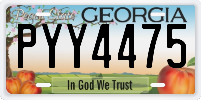 GA license plate PYY4475