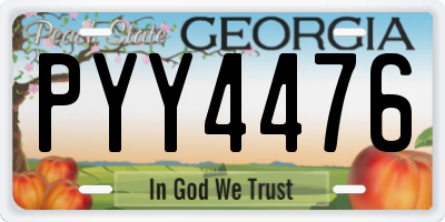 GA license plate PYY4476