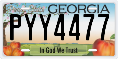 GA license plate PYY4477