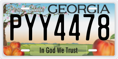 GA license plate PYY4478