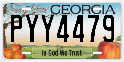 GA license plate PYY4479