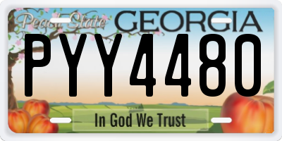 GA license plate PYY4480