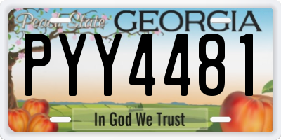 GA license plate PYY4481
