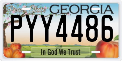 GA license plate PYY4486
