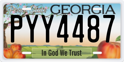 GA license plate PYY4487