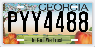 GA license plate PYY4488