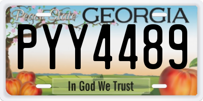 GA license plate PYY4489