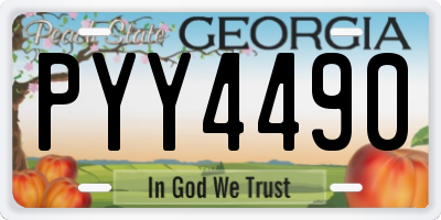 GA license plate PYY4490