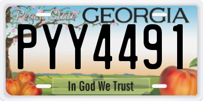 GA license plate PYY4491