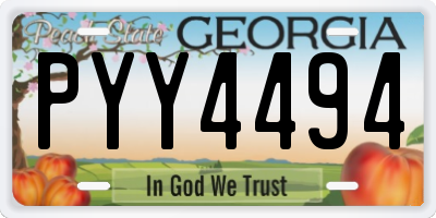 GA license plate PYY4494