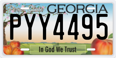 GA license plate PYY4495