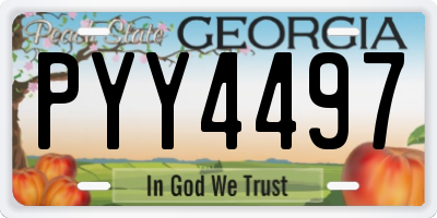 GA license plate PYY4497