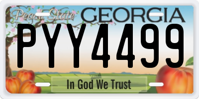 GA license plate PYY4499