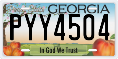 GA license plate PYY4504