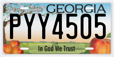 GA license plate PYY4505