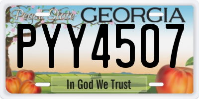 GA license plate PYY4507