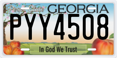 GA license plate PYY4508