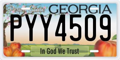 GA license plate PYY4509