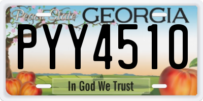 GA license plate PYY4510