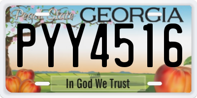 GA license plate PYY4516